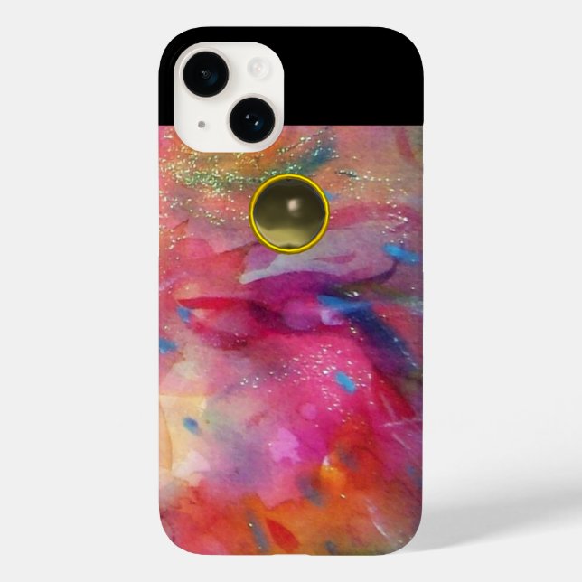 FUCHSIA BLUE PINK ABSTRAKT Grau Agate Gemstone Case-Mate iPhone Hülle (Rückseite)