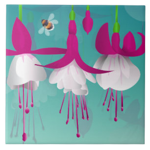 Fuchsia-Blume Fliese