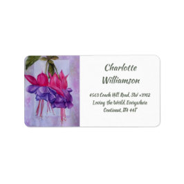 Fuchsia-Blume in Wasserfarbenadresse Adressaufkleber