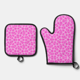 Fuchsia-Blume Ofenhandschuh & Topflappen-Set