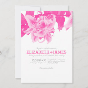 Fuchsia-Blumen-Hochzeitseinladungen Einladung