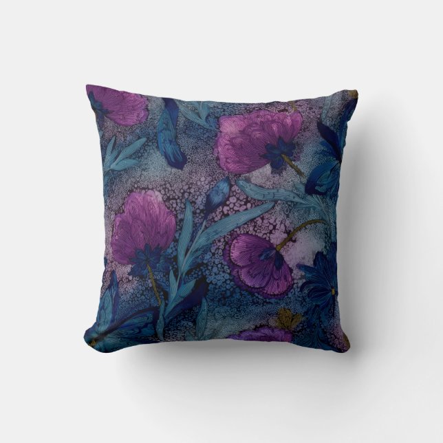 Fuchsia Blumen Kissen (Vorderseite)