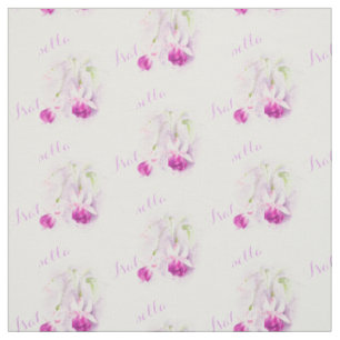 Fuchsia botanische Kunst rosa mit dem Namen Aquare Stoff