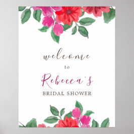 Fuchsia Brautparty Welcome Sign Poster