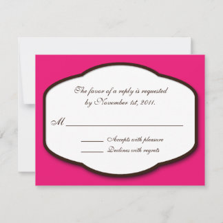 Fuchsia Brown & White Reply / RSVP Cards Karte