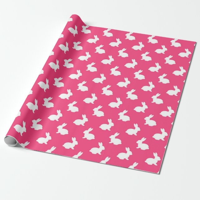 Fuchsia Bunny Rabbit Gift Wrap Geschenkpapier (Ungerollt)