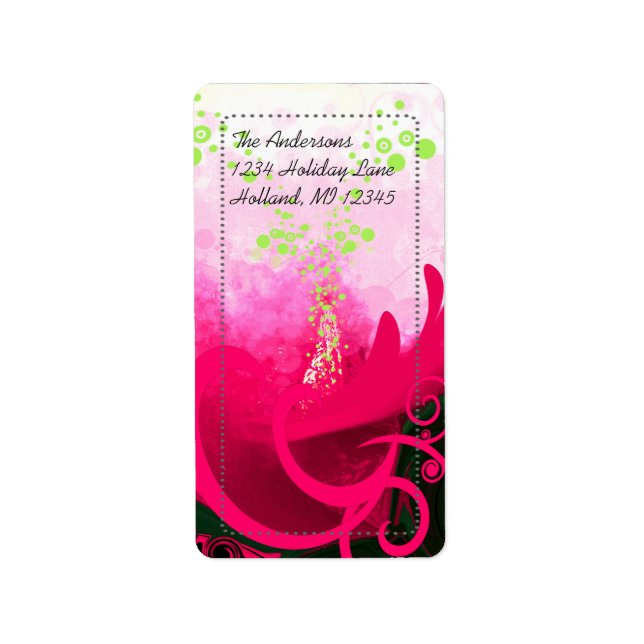 Fuchsia Calla Lily Rücksendeadressen-Aufklebers Adressaufkleber (Vorne)
