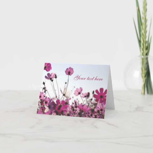 Fuchsia Chamomile Note Card (benutzerdefinierbar) Karte (Vorderseite)