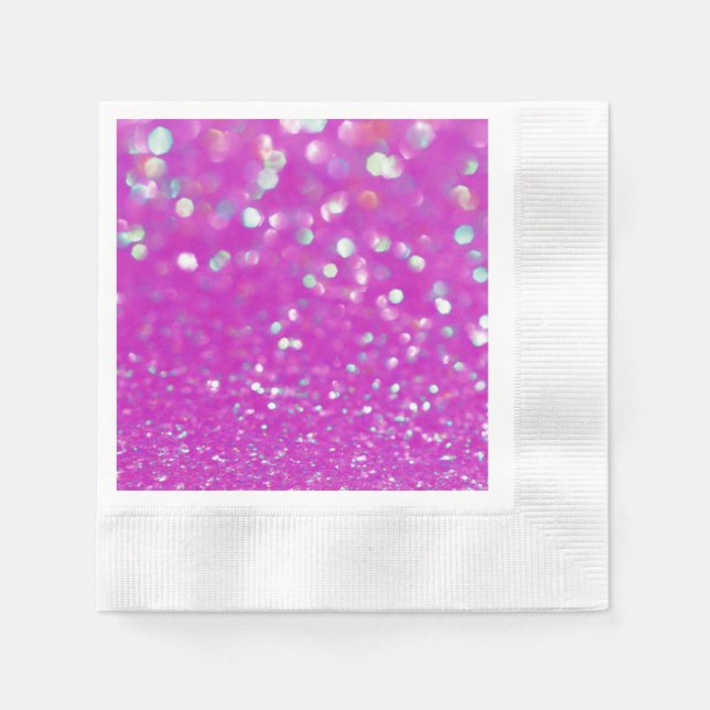 Fuchsia Confetti Paper Napkin Serviette (Vorderseite)