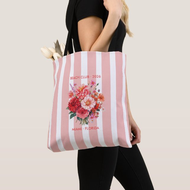 Fuchsia, Coral & Tangerine Coastal Chic Beach Club Tasche (Von Nahem)