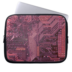Fuchsia Cyber Circuit Board Tech Art Electronics Laptopschutzhülle