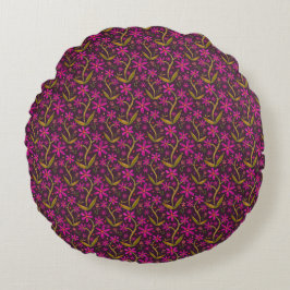 Fuchsia | Dancing Watercolor Daisies Apron Rundes Kissen