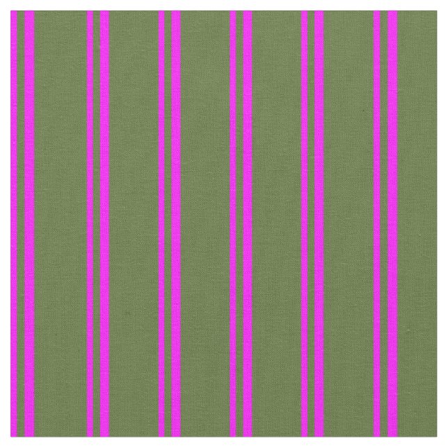 Fuchsia & Dark Olive Green Colos Muster Stoff (Nahaufnahme)
