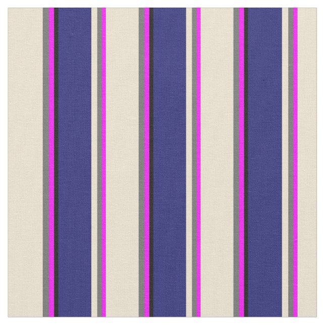Fuchsia, Dim Gray, Beige, Midnight Blue und Black Stoff (Nahaufnahme)