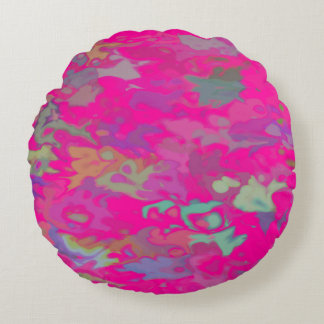 Fuchsia Dreams - Coussin rond