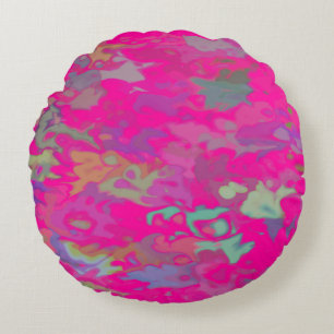 Fuchsia Dreams - Coussin rond