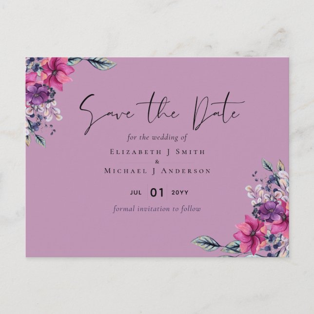 Fuchsia Dreams koordiniert das Spiel und das tiefe Postkarte (Vorderseite)