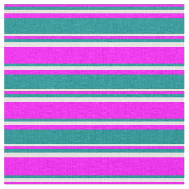 Fuchsia, dunkles Cyan und weißes Muster Stoff (Nahaufnahme)