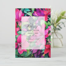 Fuchsia, Emerald Green und Black Floral Wedding