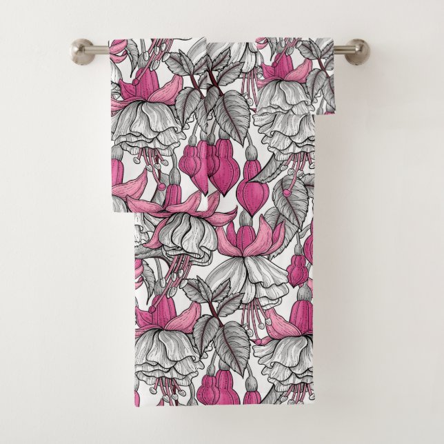 Fuchsia en blanc et rose (En situation)