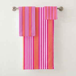 Fuchsia et corail vivant cinq bandes motif