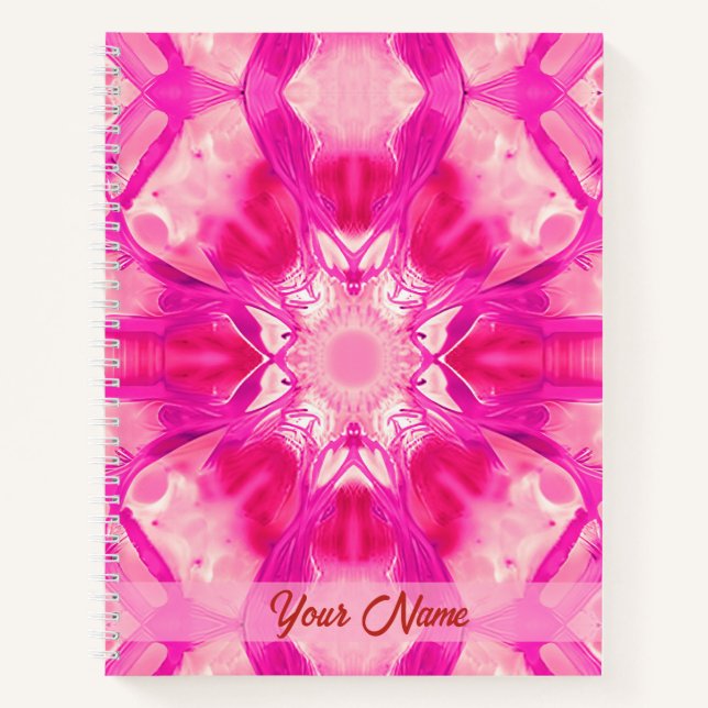Fuchsia et Pastel Pink Tie Dye Journal Motif (Devant)