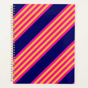 Fuchsia et rayures jaunes avec bleu marine