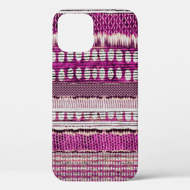 Fuchsia Ethnic Border Abstrakt Case-Mate iPhone Hülle (Rückseite)