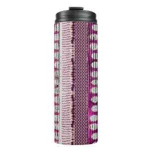 Fuchsia Ethnic Border Abstrakt Thermosbecher