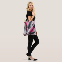 Fuchsia Feather Tote Bag - Chic & Functional Tasch Tasche