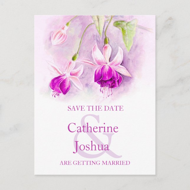 Fuchsia fleur peinte violet enregistrer la carte d (Devant)