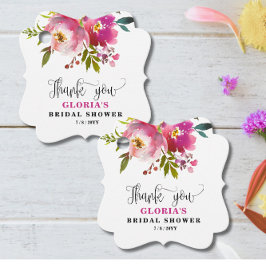 Fuchsia Floral  Bridal Shower Favor Tags Geschenkanhänger