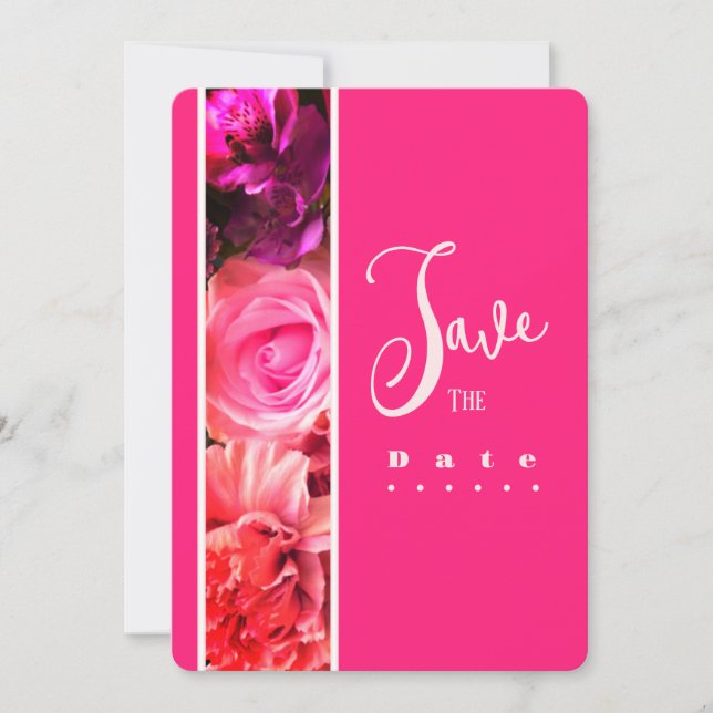 Fuchsia Florals Birthday Party Invitation Einladung (Vorderseite)