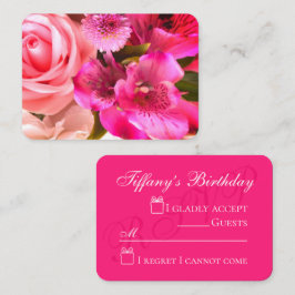 Fuchsia Florals Enclosure Card Begleitkarte