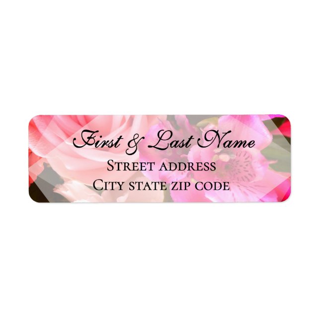 Fuchsia Florals Mailing Label (Vorne)