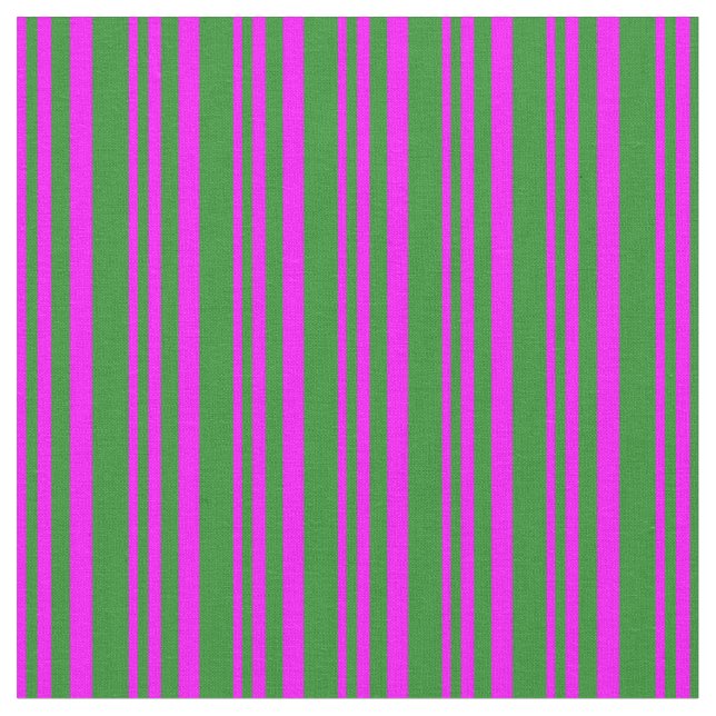 Fuchsia & Forest Green Striping/Linke Muster Stoff (Nahaufnahme)