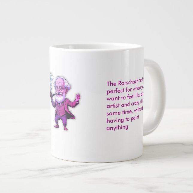 Fuchsia Freud Psychology Rorschach Test Quote for  Jumbo-Tasse (Vorderseite Rechts)