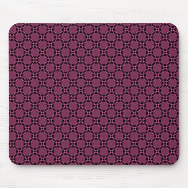 Fuchsia Funky Circles Mousepad (Vorne)