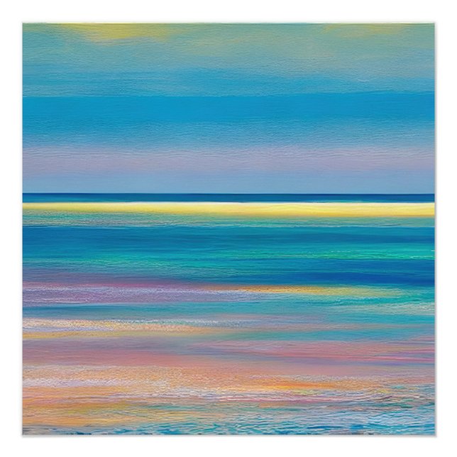 "Fuchsia Fusion" Abstrakte Seascape Poster (Vorderseite)