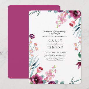 Fuchsia Garden Floral Faire-part de mariage