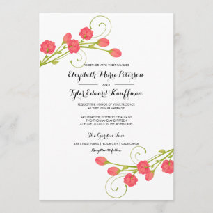 Fuchsia Garden Rose - Hochzeit Einladung