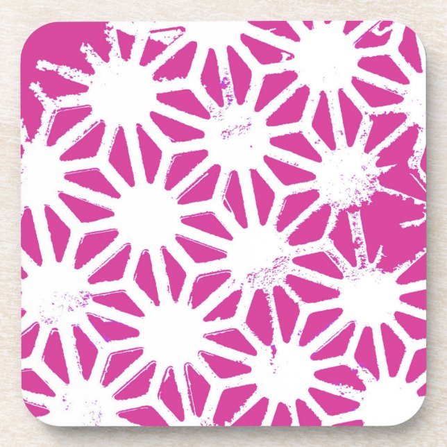 Fuchsia geometric pattern getränkeuntersetzer (Vorderseite)
