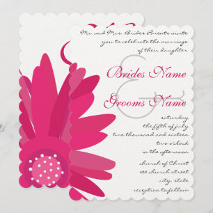 Fuchsia Gerber Daisy Faire-part de mariage