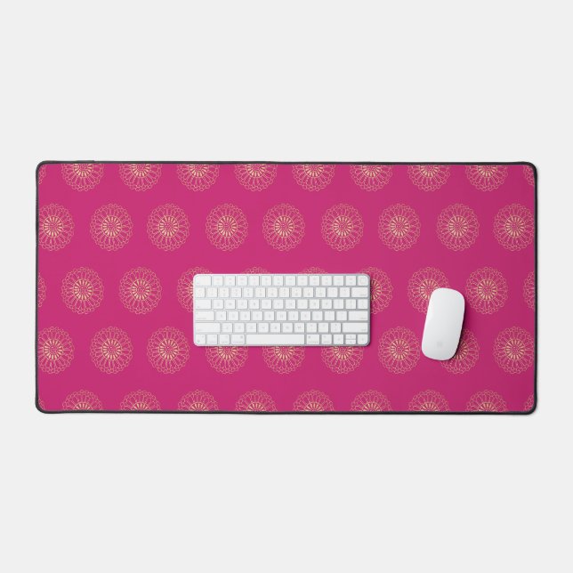 Fuchsia | Golden Zinnia Flower Medallions (Clavier et souris)