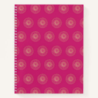 Fuchsia | Golden Zinnia Flower Medallions Notizbuch
