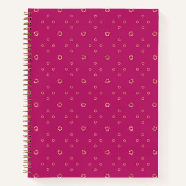 Fuchsia | Golden Zinnia Sun Notizbuch (Vorderseite)