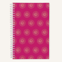 Fuchsia | Goldene Zinnien-Blumenmedaillons