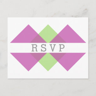 Fuchsia Green Geometric Triad UAWG Postkarte