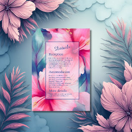 fuchsia hawaiian tropical floral hibiscus wedding begleitkarte
