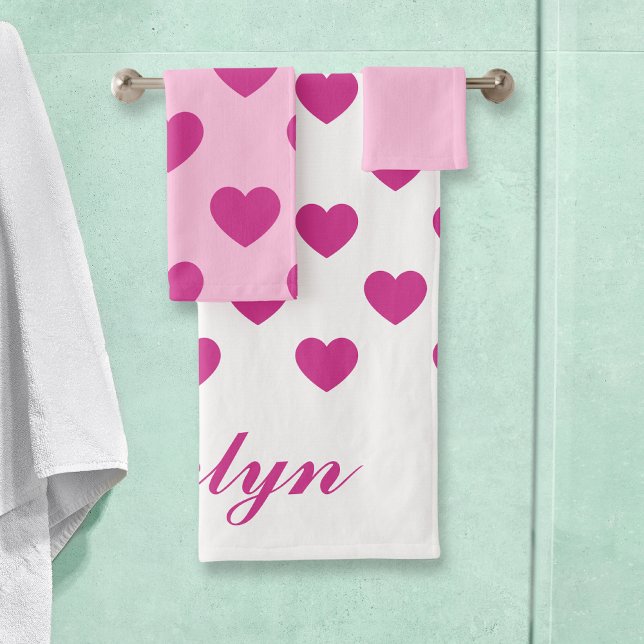 Fuchsia Heart Motif y2k Pink Preppy (Créateur téléchargé)